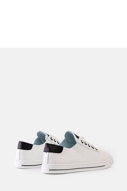 white lace sneakers view 6