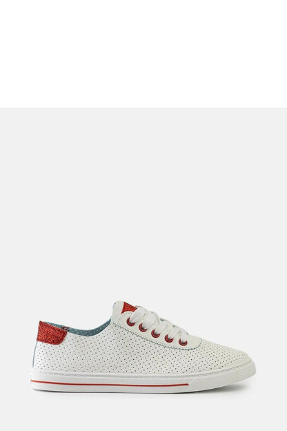 white lace sneakers view 8