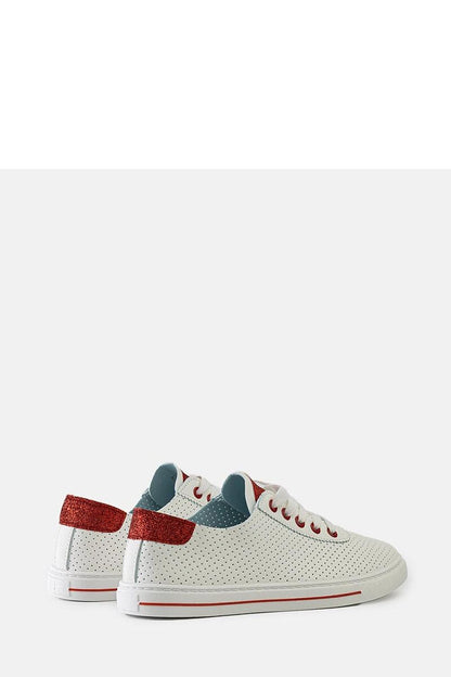 white lace sneakers view 9