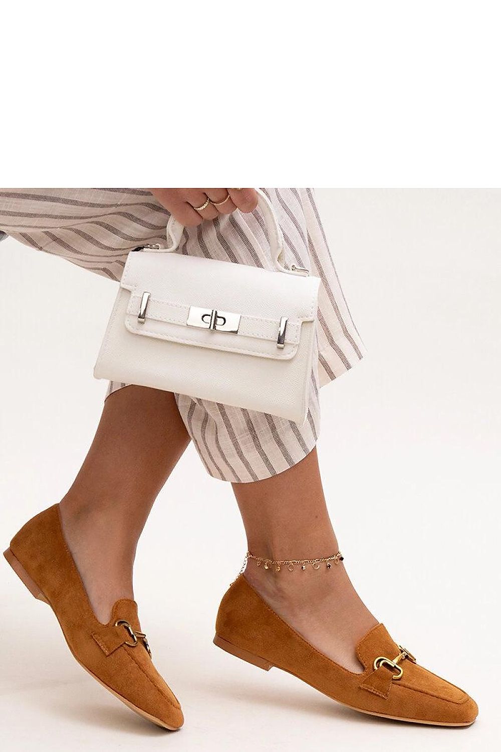 brown mocassin front view