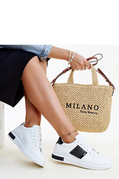 white lace sport shoes front view