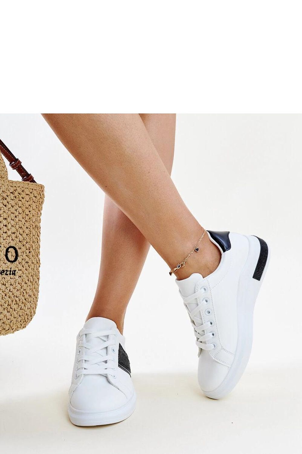 white lace sport shoes back view