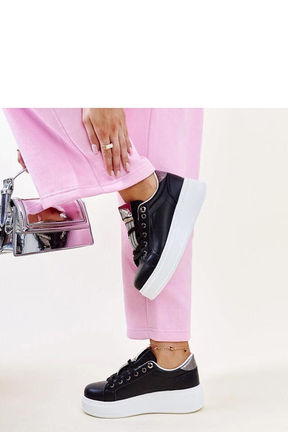 black lace sport shoes back view