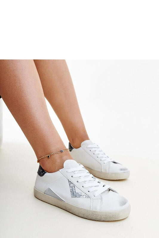 white lace sneakers front view
