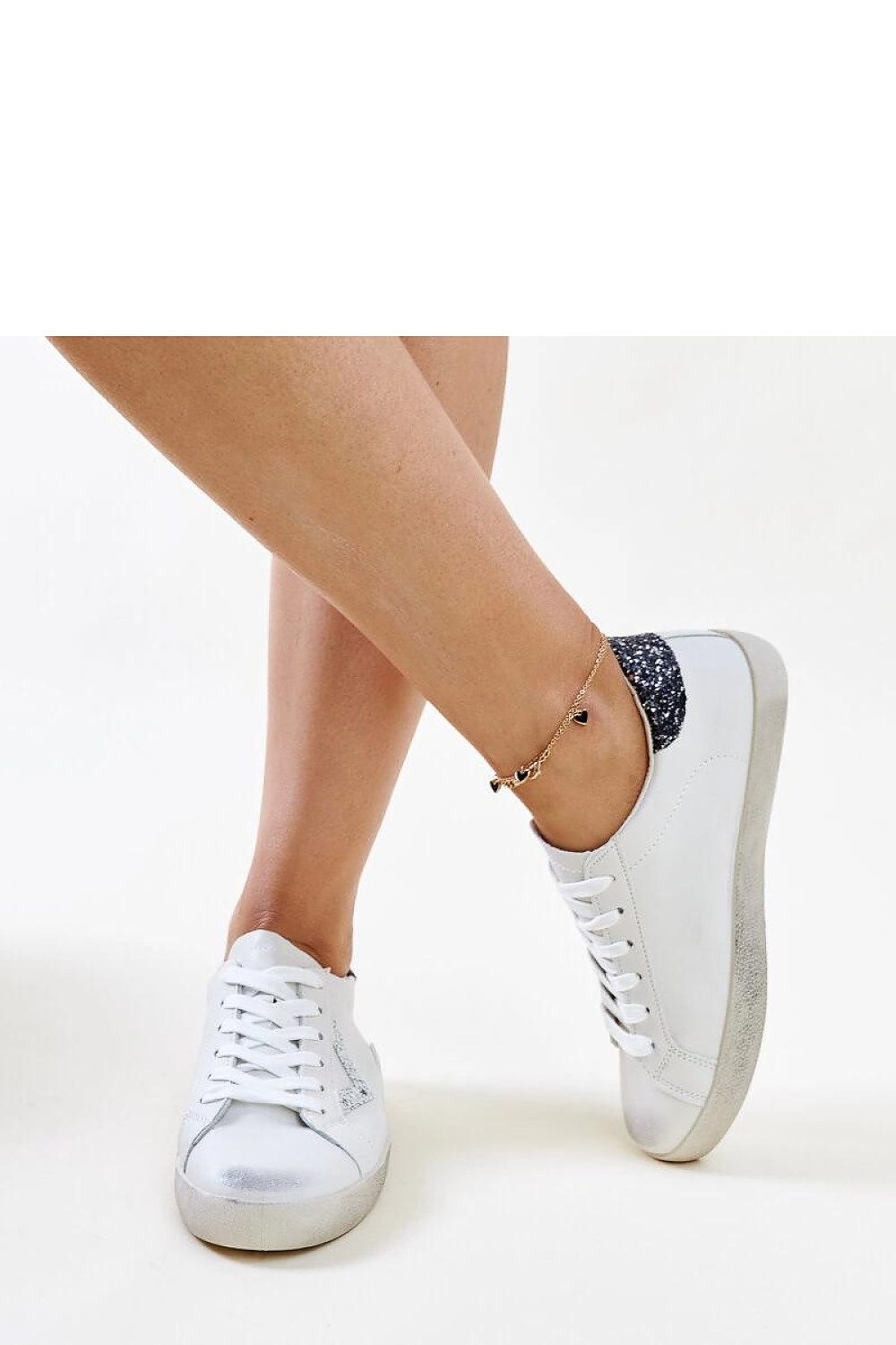 white lace sneakers detail view