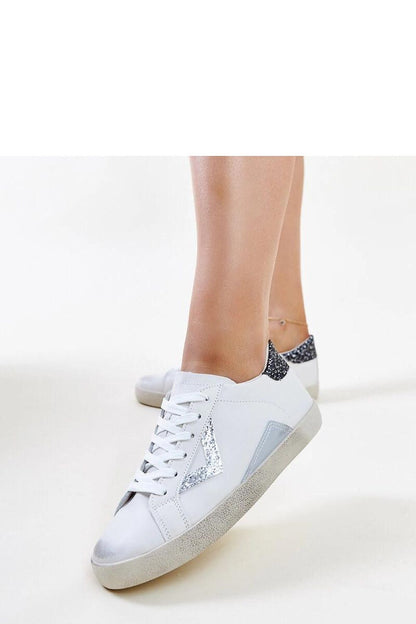 white lace sneakers back view