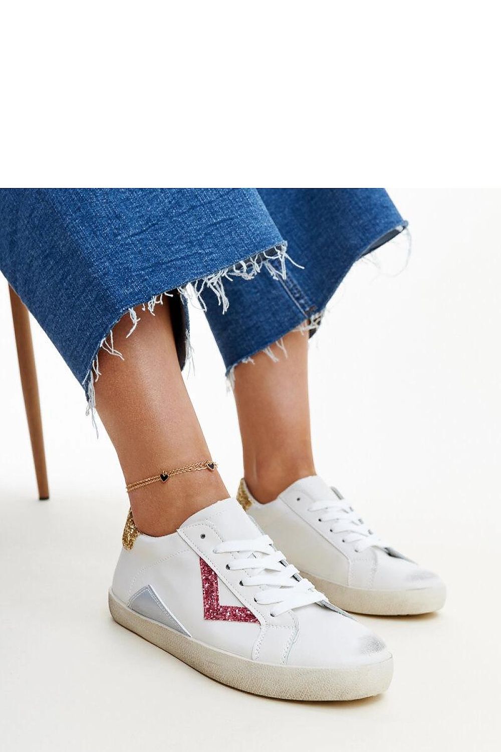 white lace sneakers view 6