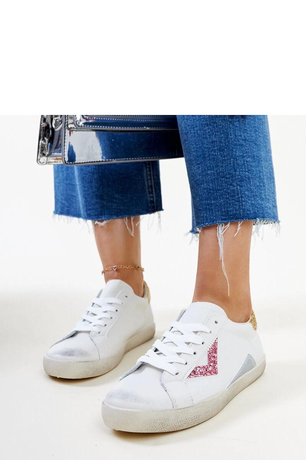 white lace sneakers view 8