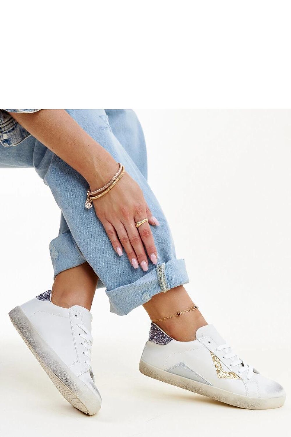 white lace sneakers view 11