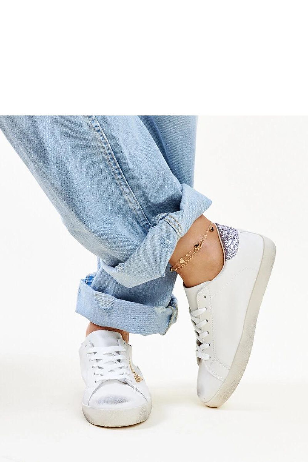 white lace sneakers view 12