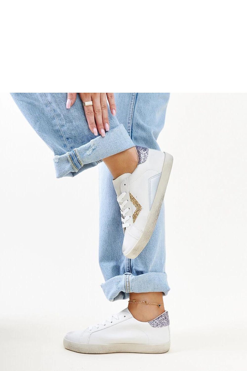 white lace sneakers view 13