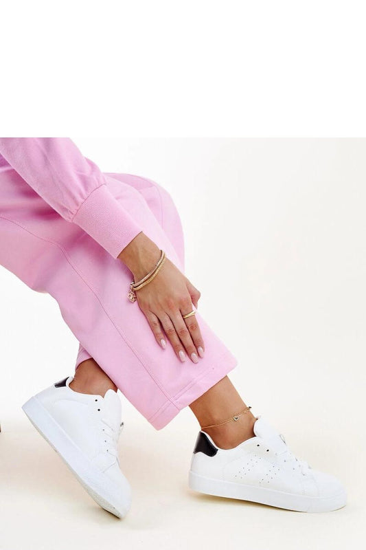 white lace sneakers front view