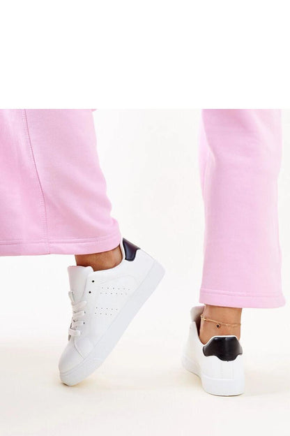white lace sneakers back view