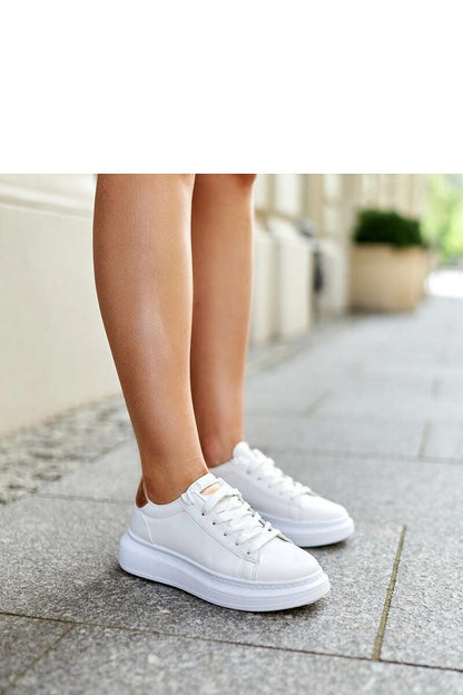 white lace sneakers front view