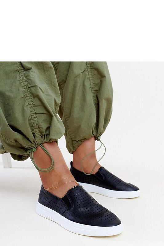 black lace sneakers front view