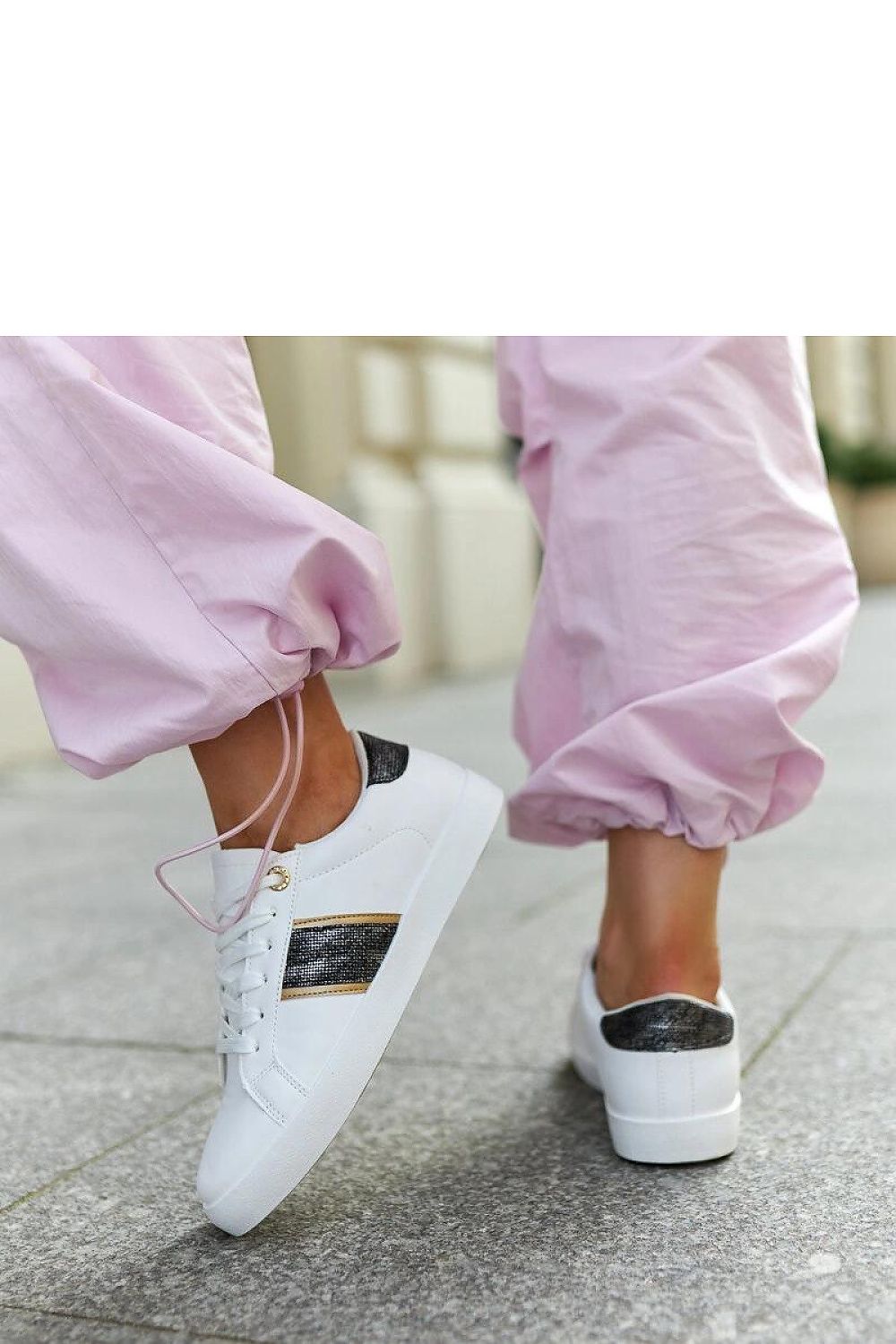white lace maxi sneakers view 7