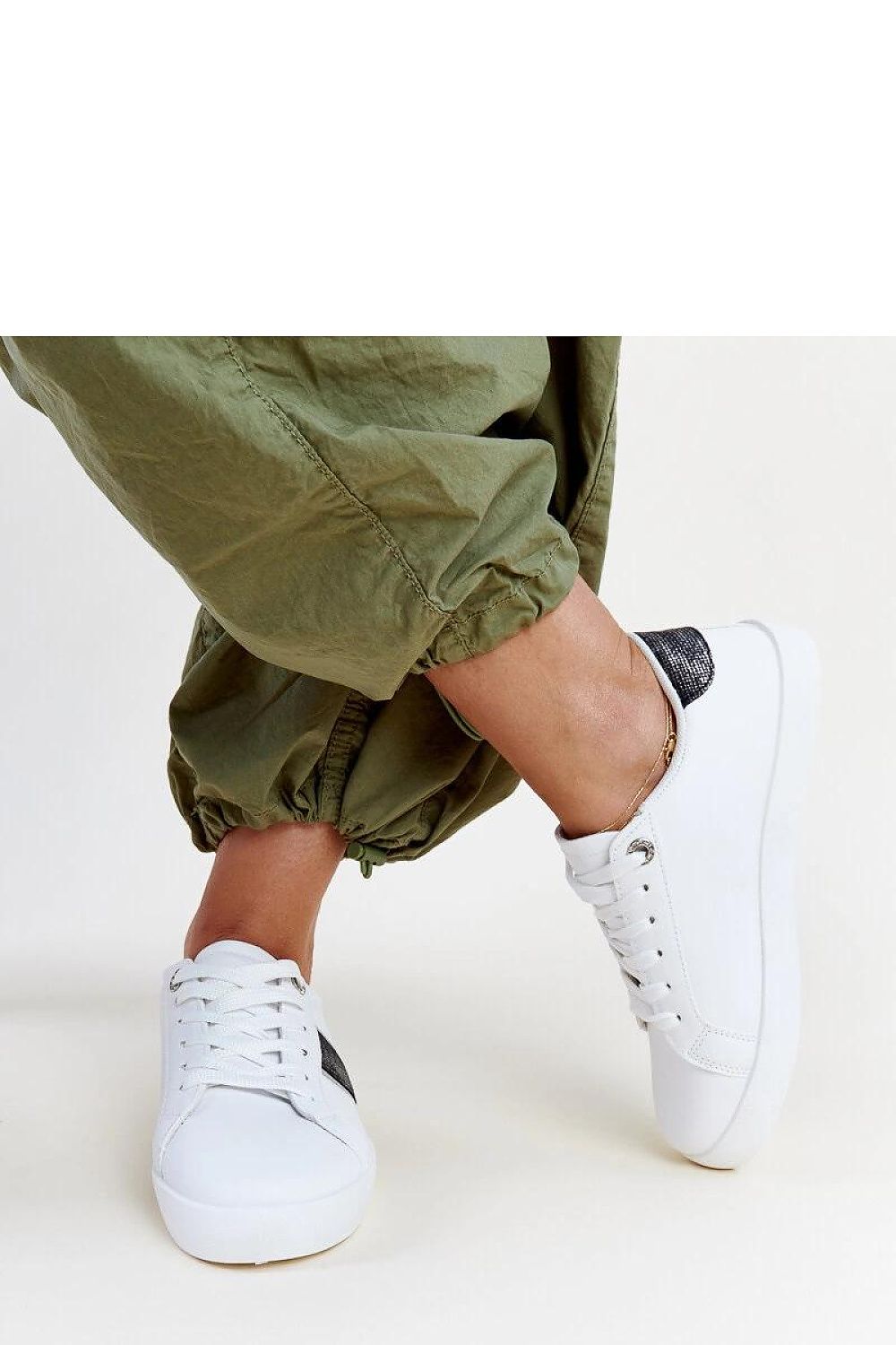 white lace maxi sneakers view 10