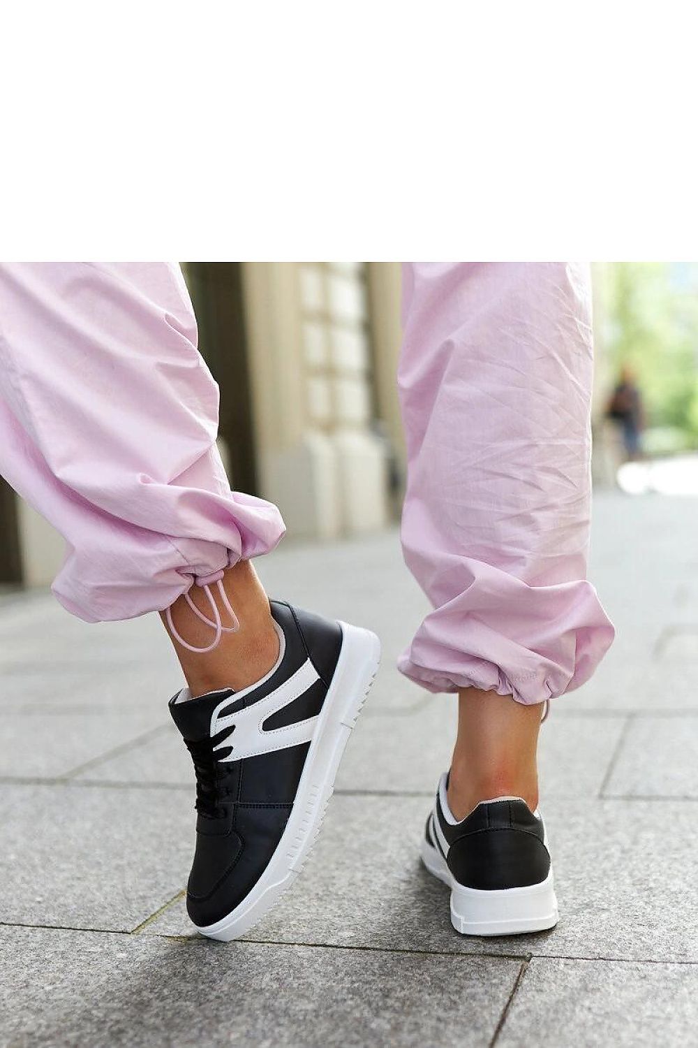 black lace sneakers side view