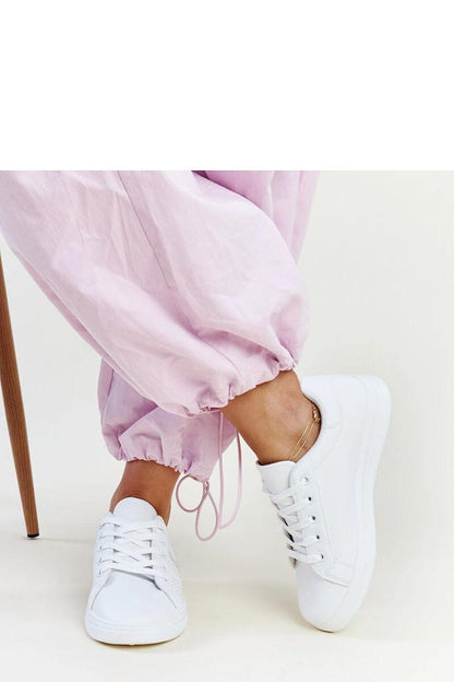 white lace sneakers back view