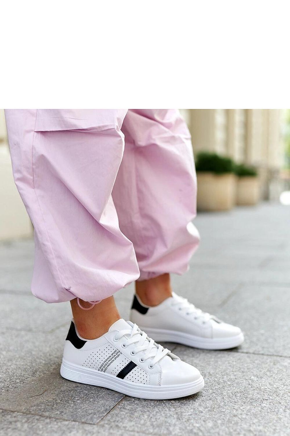 white lace sneakers view 7