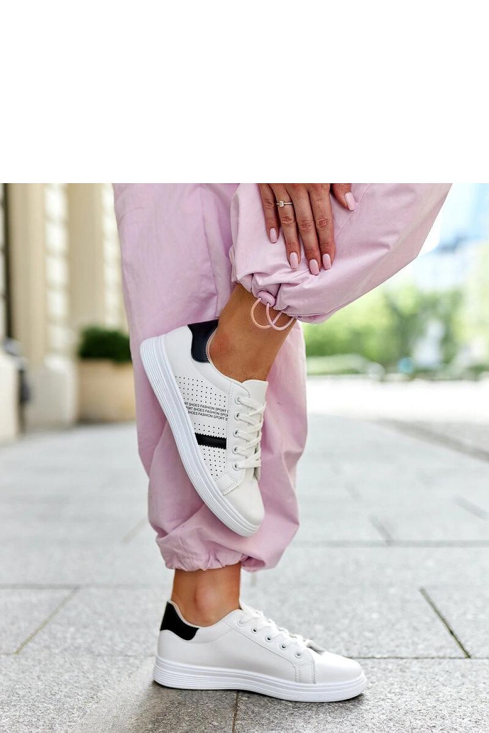 white lace sneakers view 9