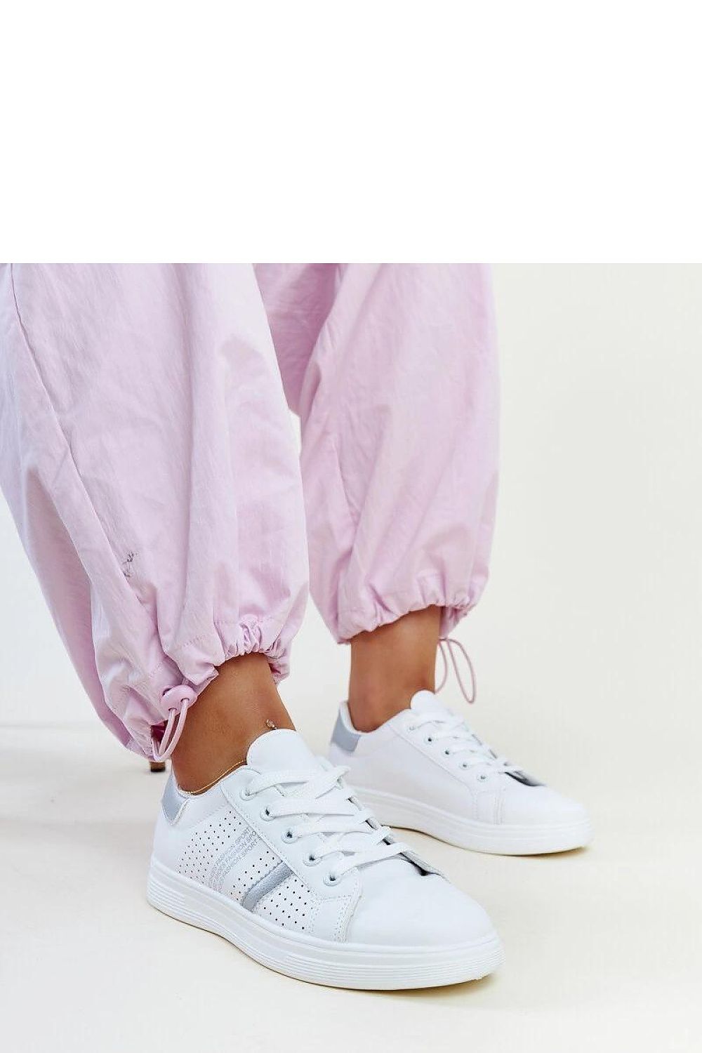 white lace sneakers view 13