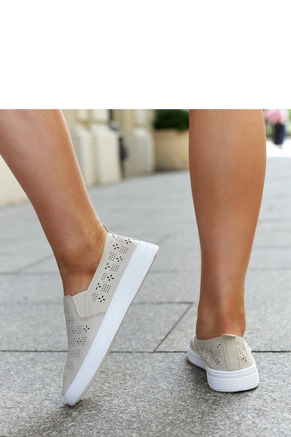 beige sneakers detail view