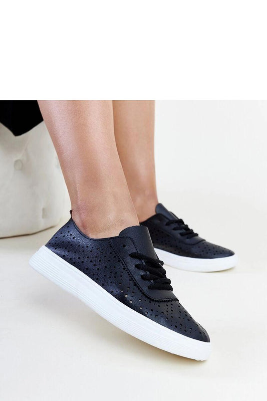 black lace sneakers front view