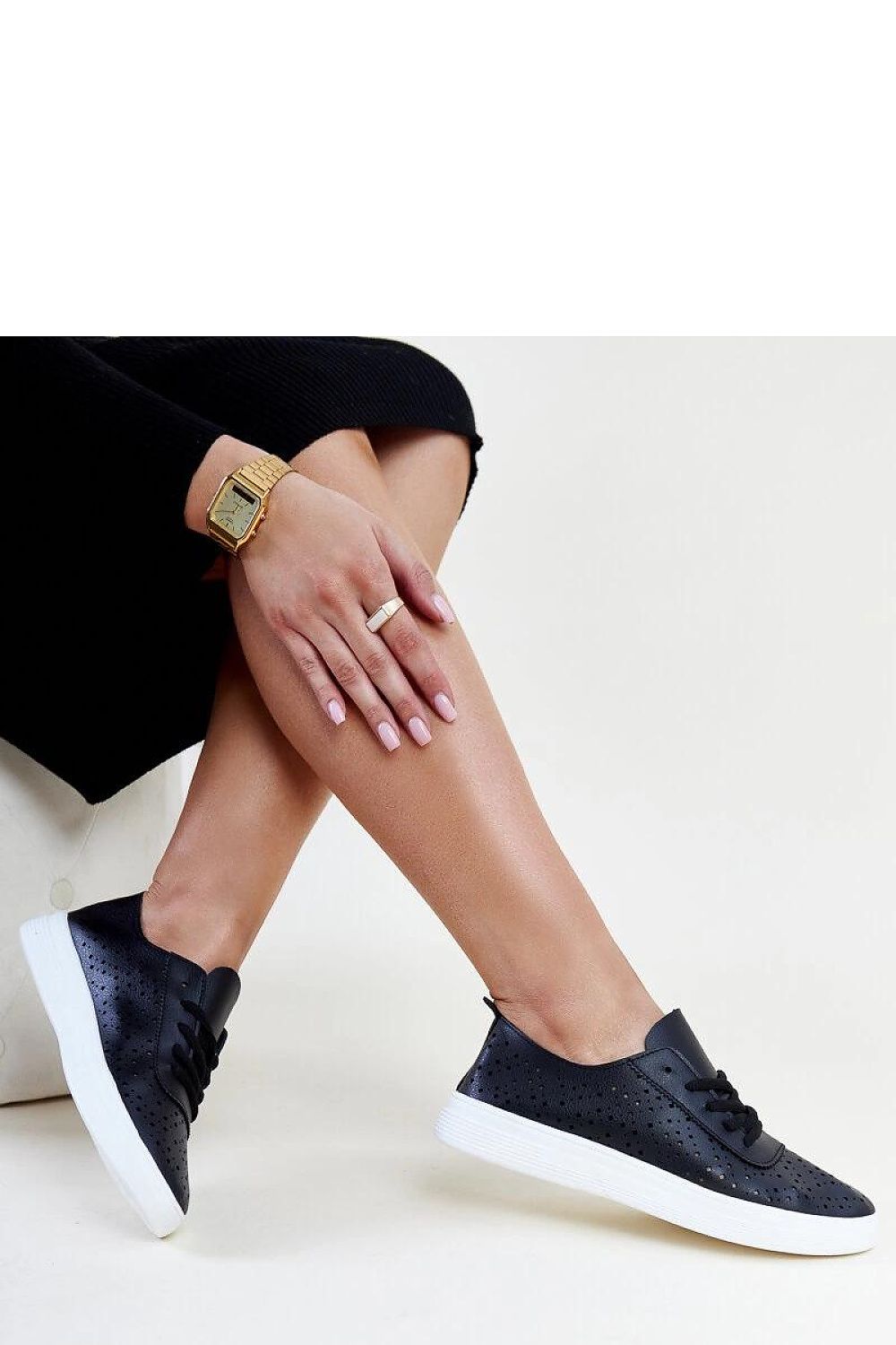 black lace sneakers alternate angle
