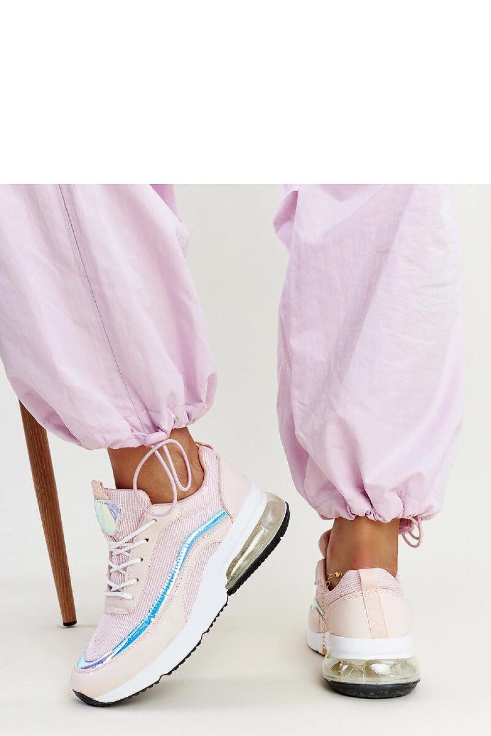 pink lace sneakers view 6