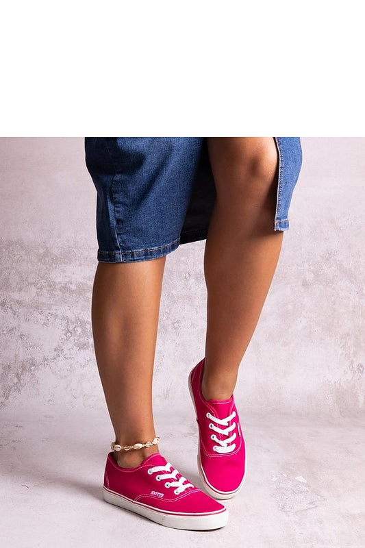 pink lace sneakers front view