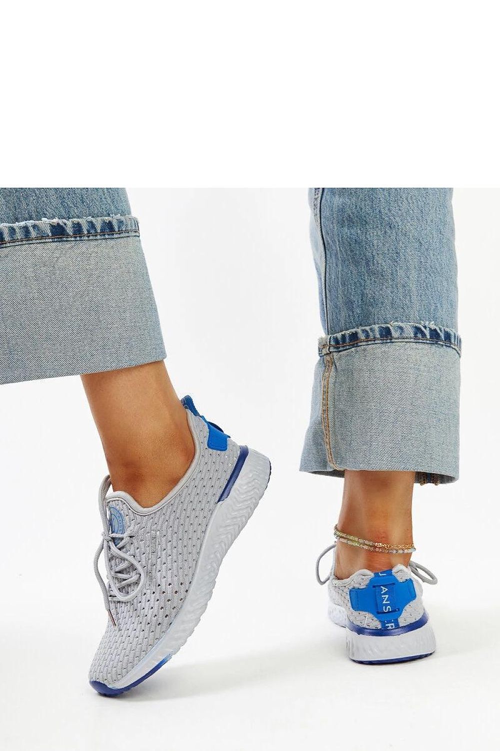 grey lace sneakers back view