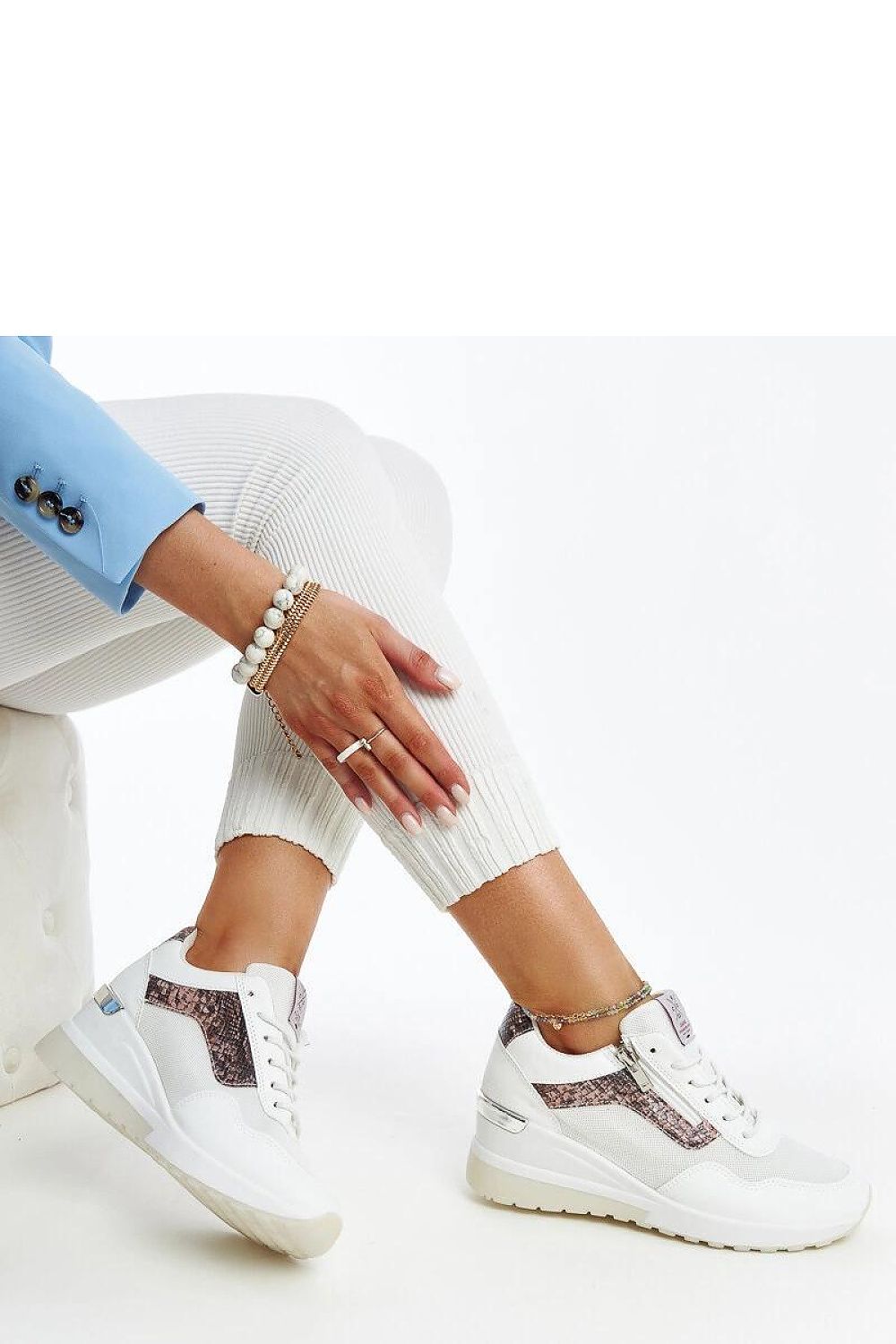 white sneakers front view
