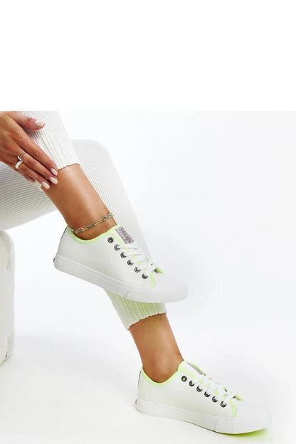 white lace sneakers detail view