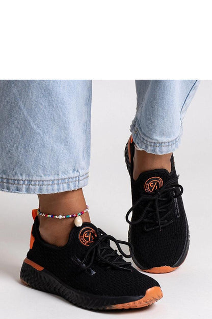 black lace sneakers back view
