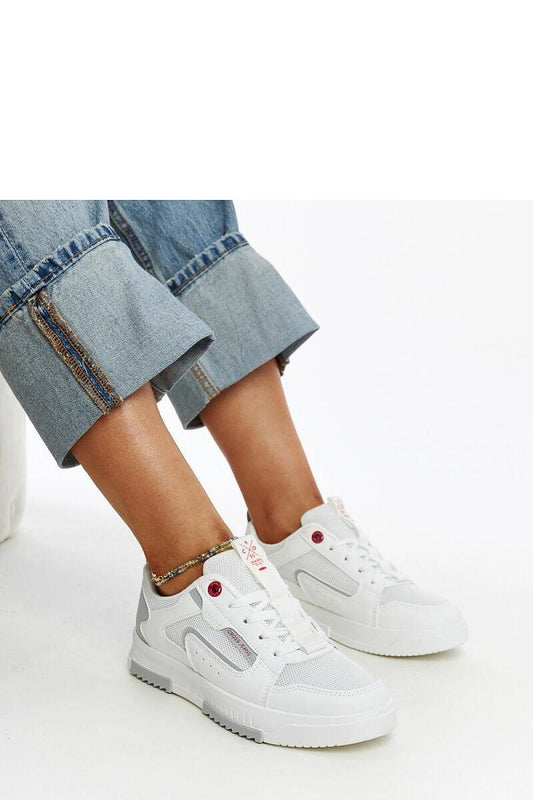 white lace sneakers front view