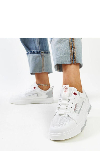 white lace sneakers detail view