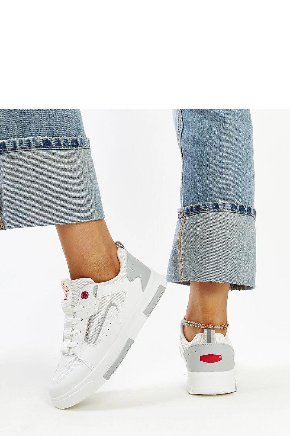 white lace sneakers side view