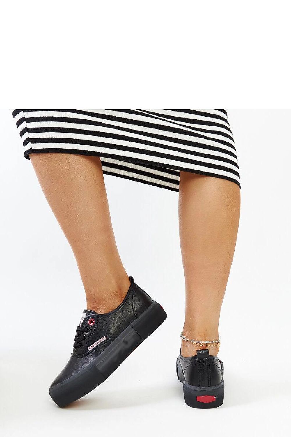 black lace sneakers back view