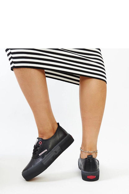 black lace sneakers back view