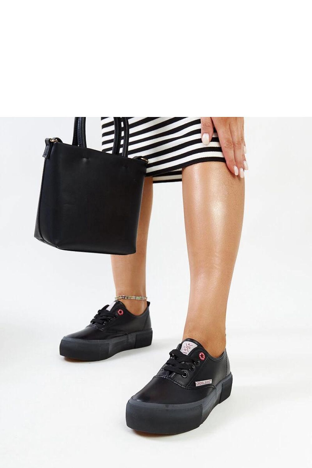 black lace sneakers side view