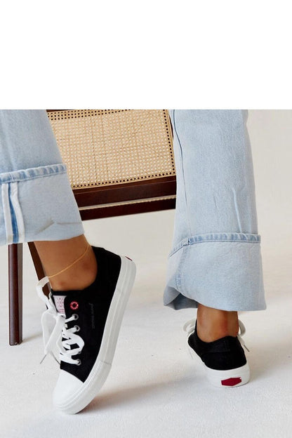 black lace sneakers side view