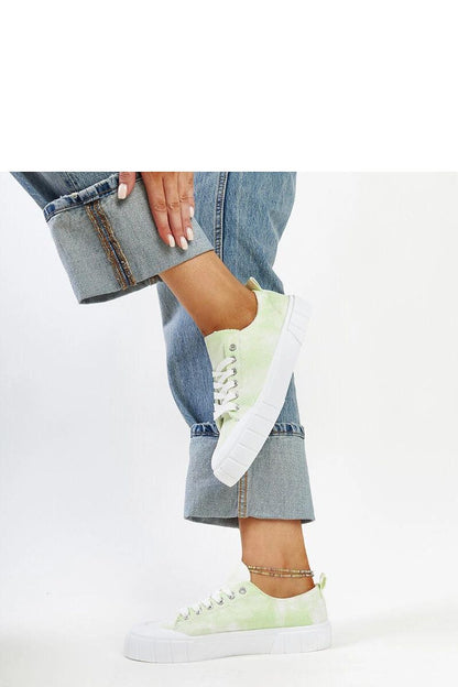 green lace sneakers back view