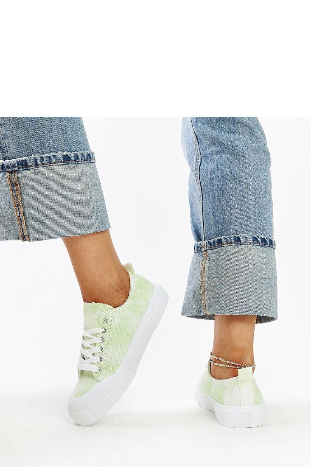 green lace sneakers side view