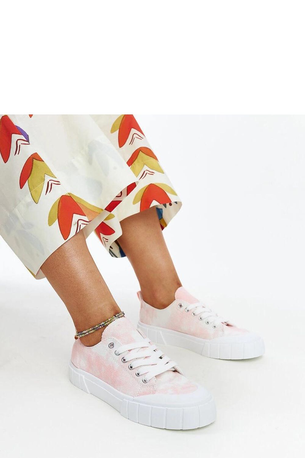 green lace sneakers view 6