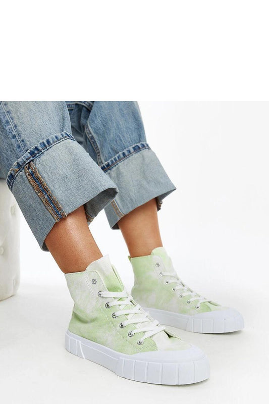 green lace sneakers front view