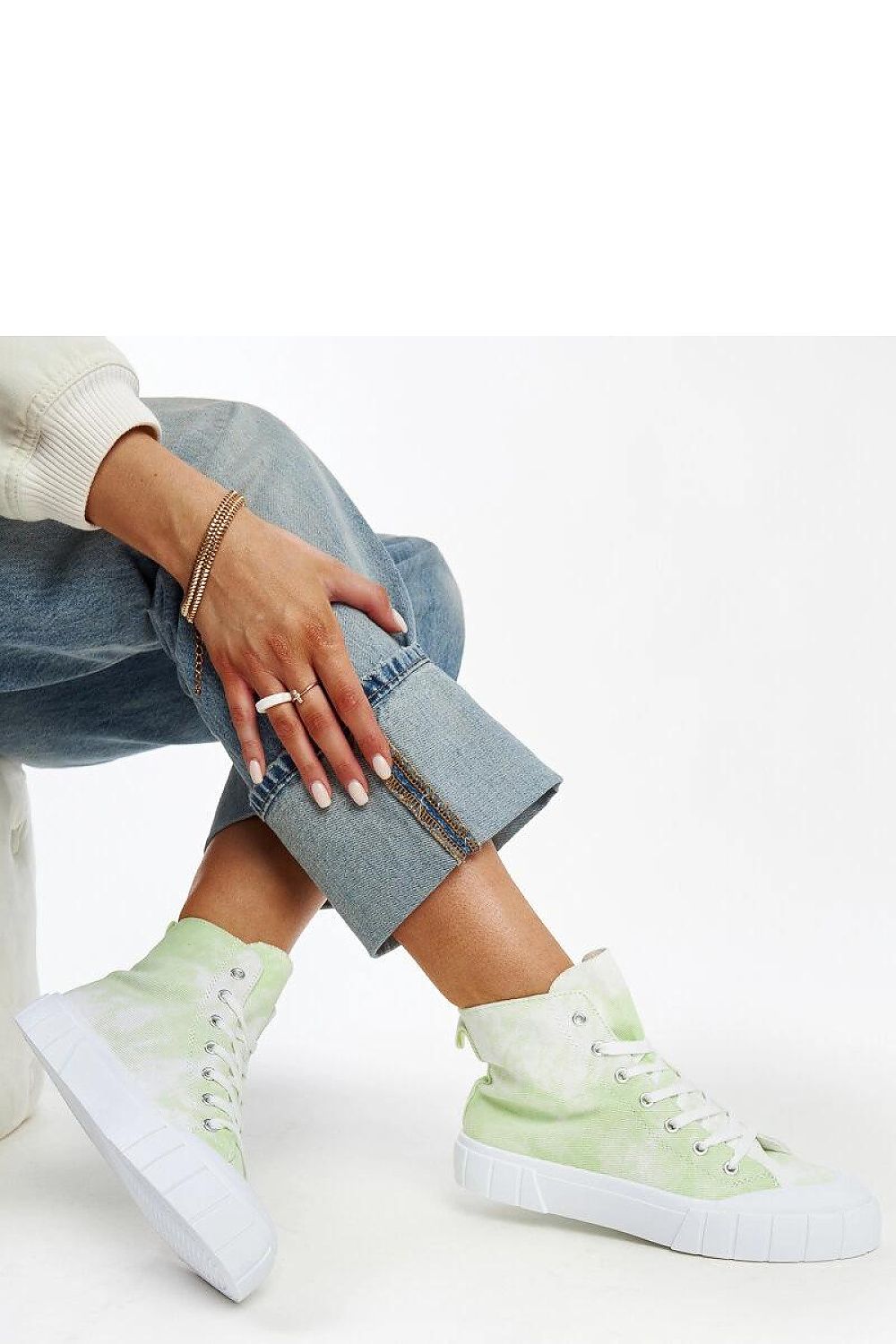 green lace sneakers alternate angle