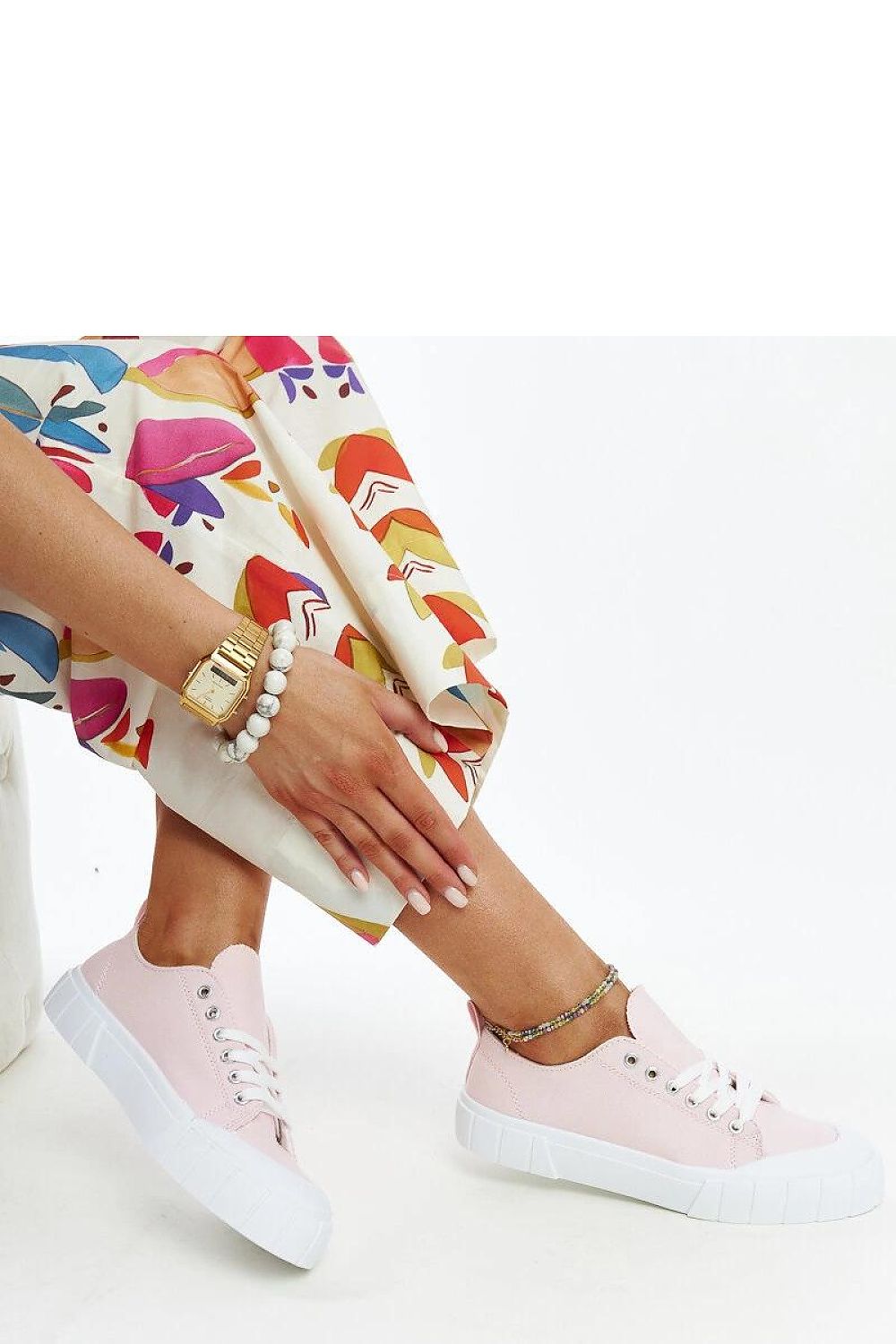 pink lace sneakers alternate angle