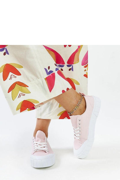 pink lace sneakers back view