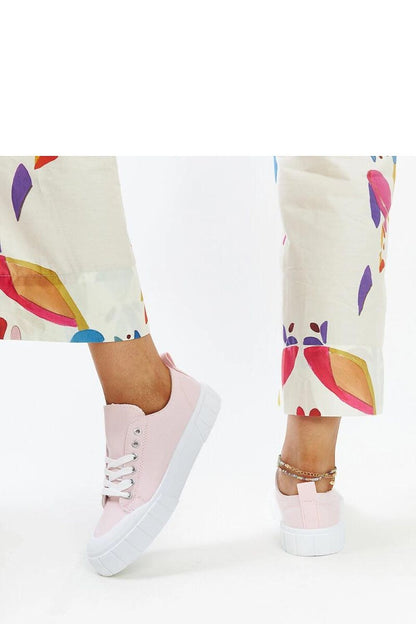 pink lace sneakers side view